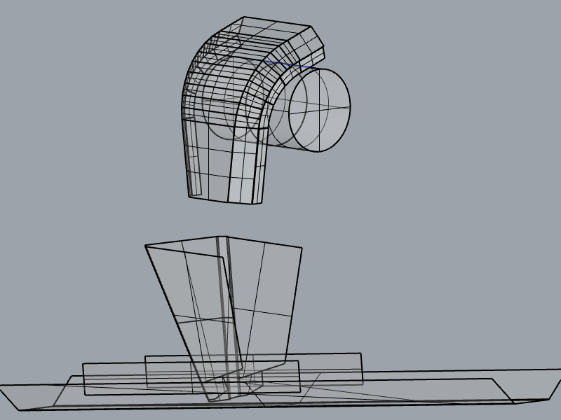 CAD rendering of the generic transfer chute used in the benchmark